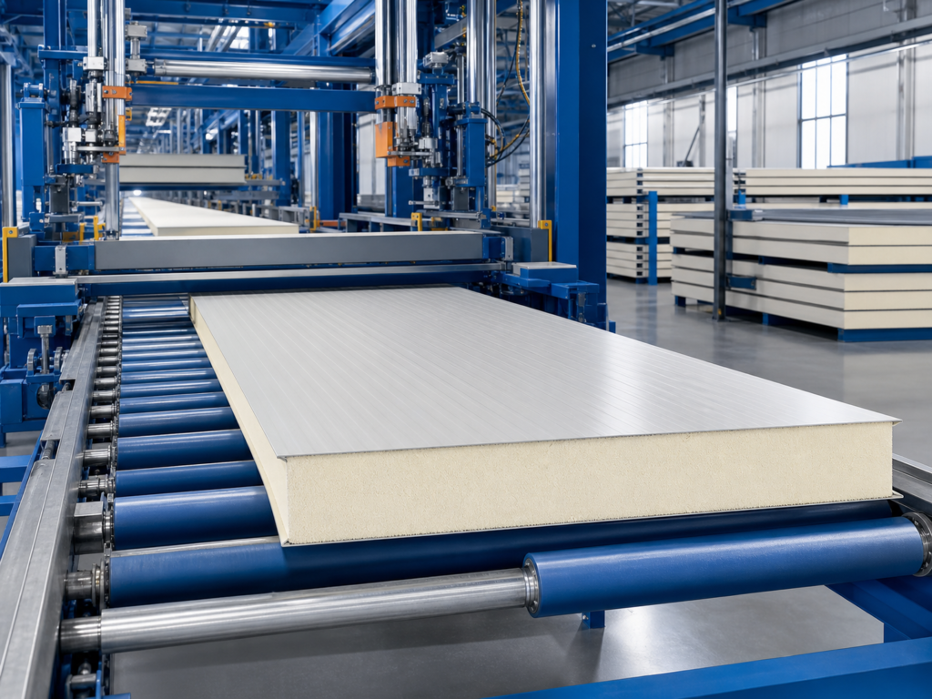 Polyurethane insulated sandwich panel production line